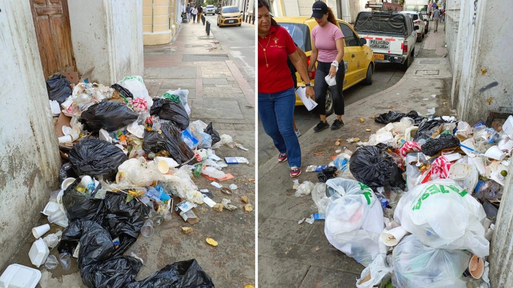 Calle del Centro Histórico amaneció llena de basura - Santa Marta Al Día