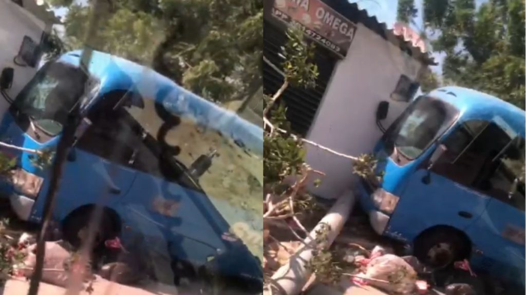 Buseta se quedó sin frenos y chocó contra una casa en La Rosalía