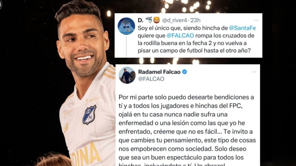 Falcao le respondió a hincha de Santa Fe que le deseó grave lesión ...